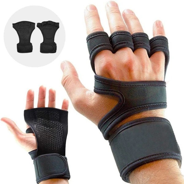 Luvas Fitness Antitranspiração com Proteção para Pulso e Dedos